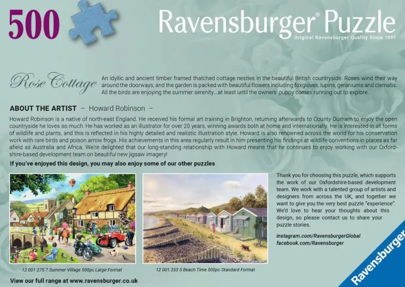 Ravensburger - Rose Cottage- 500 Piece Large Format Jigsaw Puzzle Online