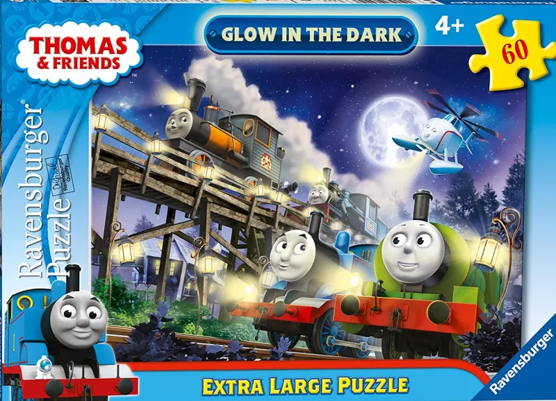 Ravensburger - Thomas & Friends Glow in The Dark - 60 Extra Large Piece Jigsaw Puzzle Hot