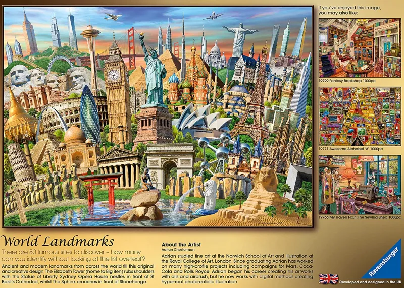 Ravensburger - World Landmarks - 1000 Piece Jigsaw Puzzle Hot
