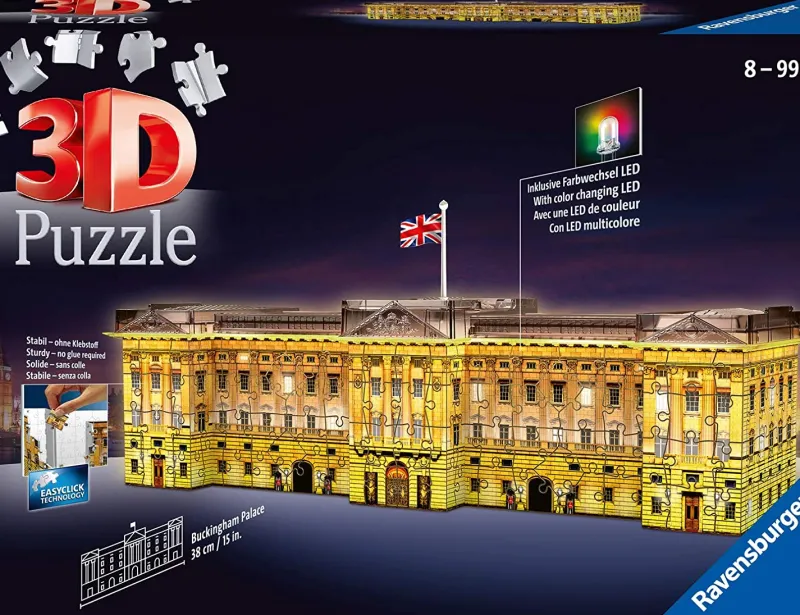 Ravensburger Buckingham Palace - Night Edition - 216 Piece 3D Jigsaw Puzzle Discount
