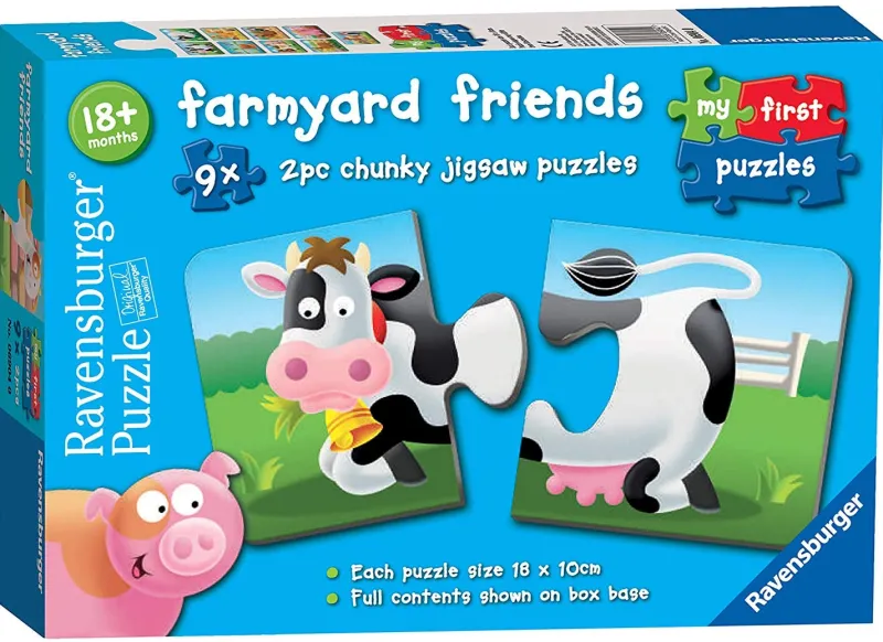 Ravensburger Farmyard Friends 9x 2pc Shaped Jigsaw Puzzles Sale