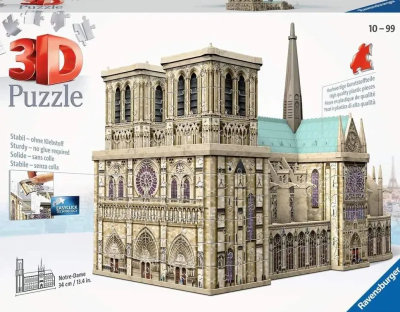 Ravensburger Notre Dame, 324 Piece 3D Jigsaw Puzzle New