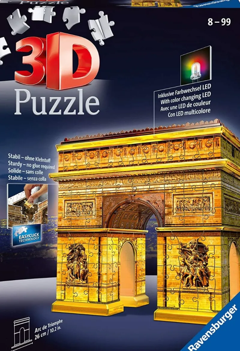 Ravensburger Arc De Triomphe - Night Edition, 216 Piece 3D Jigsaw Puzzle Outlet