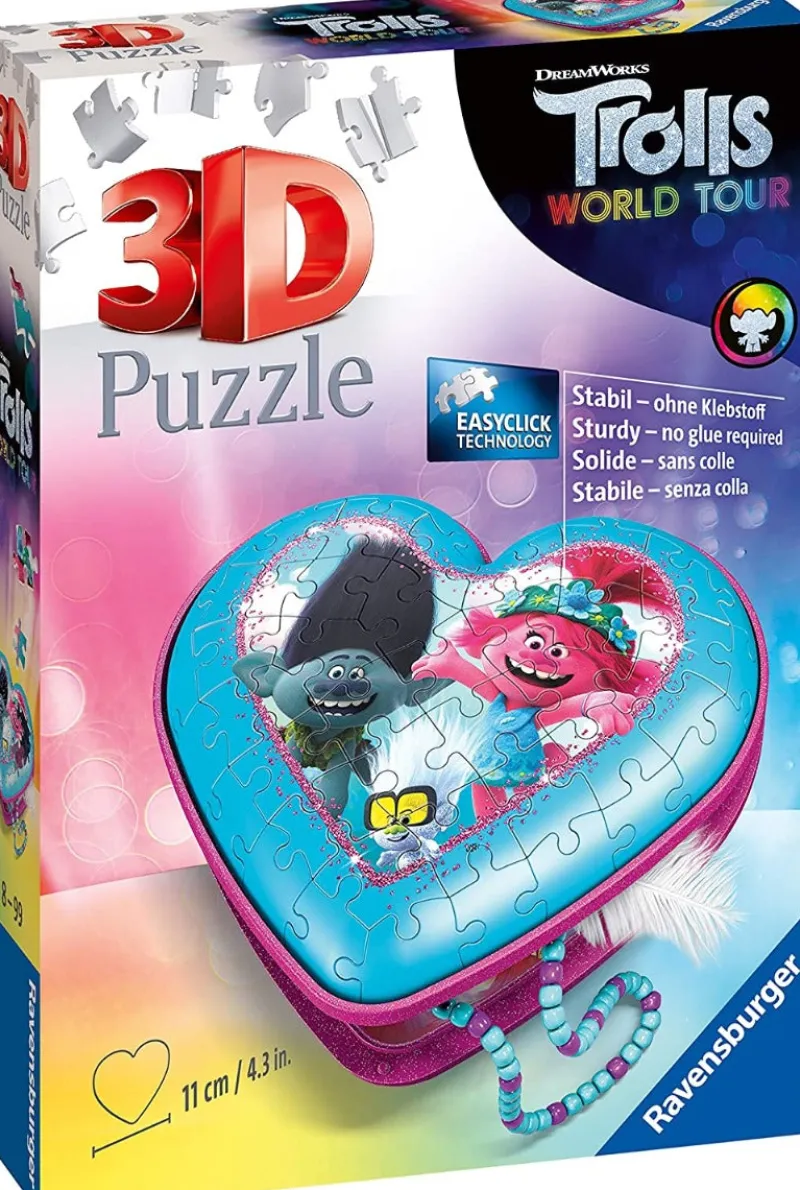 Ravensburger Trolls 2 World Tour - Heart Shaped 54 Piece 3D Jigsaw Puzzle Online