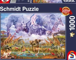 Schmidt - Animals at the Waterhole - 1000 Piece Jigsaw Puzzle Outlet