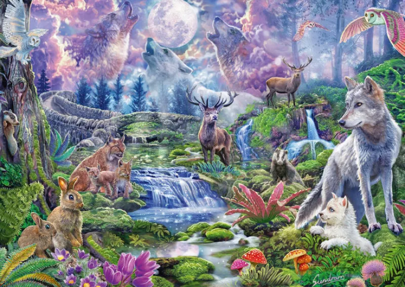 Schmidt - Steve Sundram: Moonlit Wildlife - 1000 Piece Jigsaw Puzzle Hot