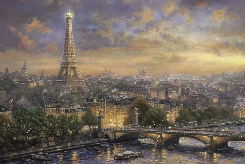 Schmidt - Thomas Kinkade - City of Love - 1000 Piece Jigsaw Puzzle Hot