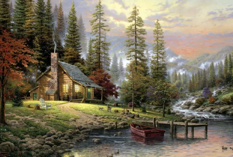 Schmidt - Thomas Kinkade - A Peaceful Retreat - 500 Piece Jigsaw Puzzle Best