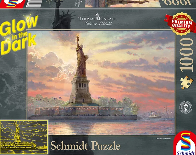 Schmidt - Thomas Kinkade - Statue of Liberty at Dusk - 1000 Piece Jigsaw Puzzle Outlet