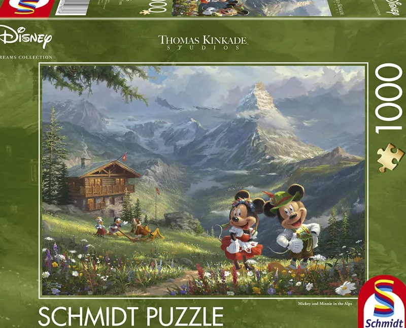 Schmidt - Thomas Kinkade: Disney Mickey & Minnie in the Alps - 1000 Piece Jigsaw Puzzle Outlet