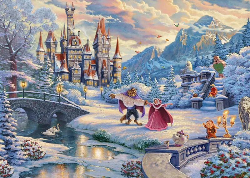 Schmidt - Thomas Kinkade: Disney Beauty & the Beast Winter Enchantment - 1000 Piece Jigsaw Puzzle Discount