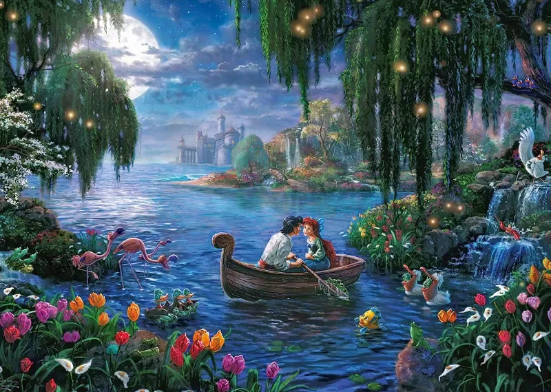 Schmidt - Thomas Kinkade: Disney The Little Mermaid and Prince Eric - 1000 Piece Jigsaw Puzzle New