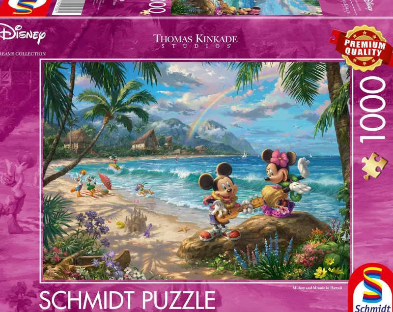 Schmidt - Thomas Kinkade, Disney, Mickey and Minnie in Hawaii - 1000 Piece Jigsaw Puzzle Online