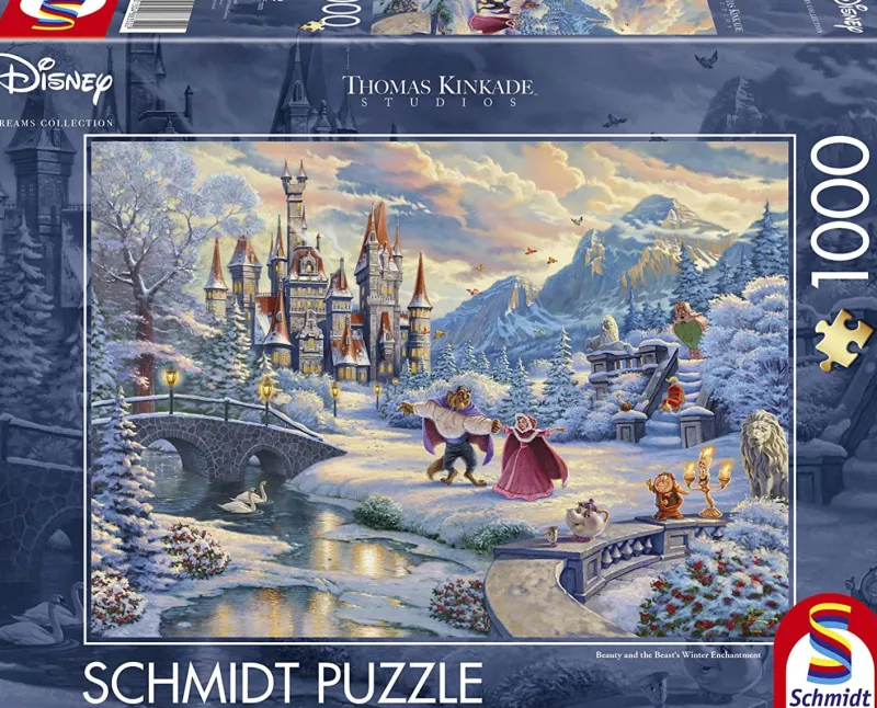 Schmidt - Thomas Kinkade: Disney Beauty & the Beast Winter Enchantment - 1000 Piece Jigsaw Puzzle Discount