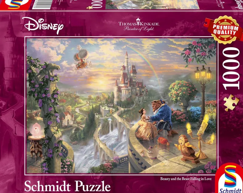 Schmidt - Thomas Kinkade: Disney Beauty and the Beast Falling in Love - 1000 Piece Jigsaw Puzzle Outlet