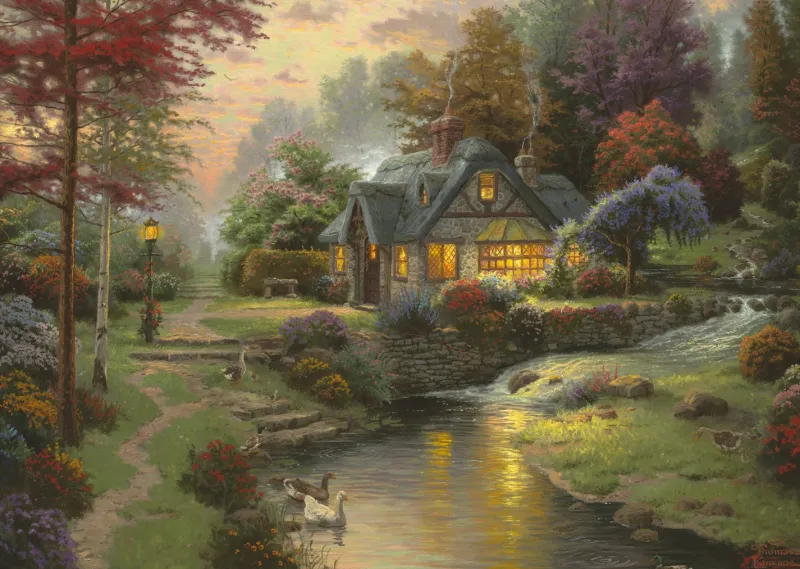 Schmidt - Thomas Kinkade: Peaceful evening - 1000 Piece Jigsaw Puzzle Discount