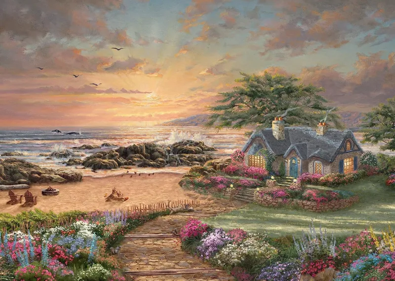 Schmidt - Thomas Kinkade: Seaside Cottage - 1000 Piece Jigsaw Puzzle Discount