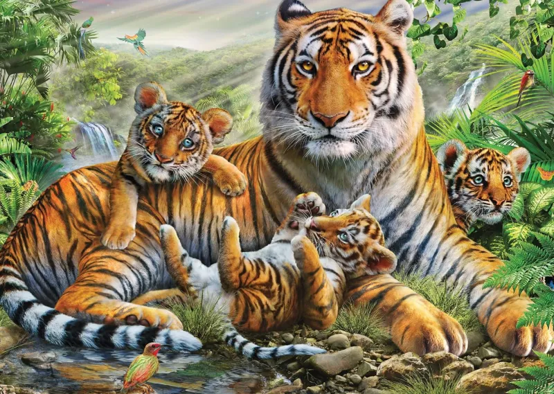 Schmidt - Tiger & Cubs - 1000 Piece Jigsaw Puzzle Outlet