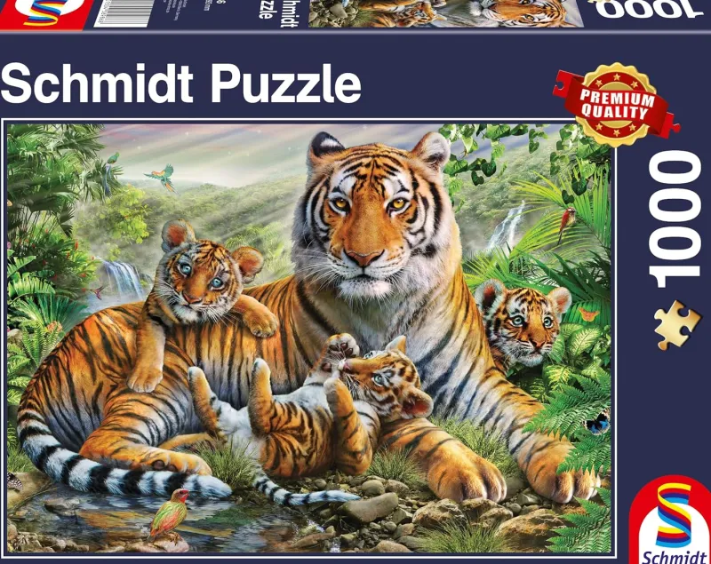 Schmidt - Tiger & Cubs - 1000 Piece Jigsaw Puzzle Outlet