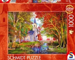Schmidt Shmidt - Chapel in Autumn Magic - 1000 Piece Jigsaw Puzzle Clearance
