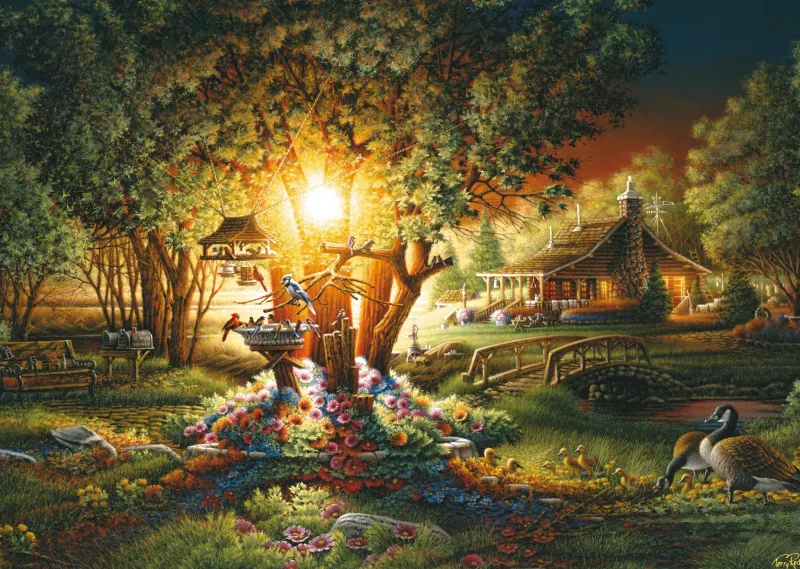 Schmidt Shmidt - Terry Redlin: Magnificent Spring Glow - 1000 Piece Jigsaw Puzzle Clearance