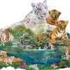 Sunsout 96108 Alixandra Mullins - Tigers at the Pool - 1000 Piece Jigsaw Puzzle Clearance