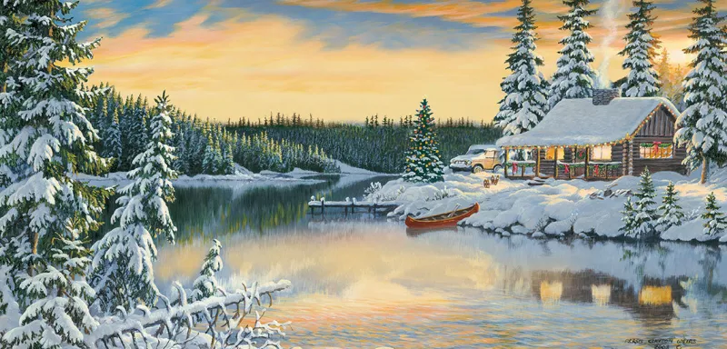 Sunsout - Cabin on the River - 1000 piece jigsaw puzzle Clearance