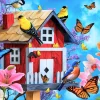 Sunsout 49044 Jerry Gadamus - Red Birdhouse 1000 piece jigsaw puzzle Hot