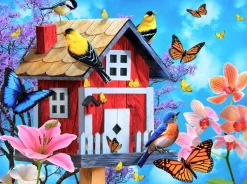 Sunsout 49044 Jerry Gadamus - Red Birdhouse 1000 piece jigsaw puzzle Hot