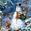 Sunsout 59796 Liz Goodrick Dillon - Winter Cabin Snowman Hot