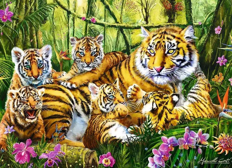 Trefl - The Tiger Family - 500 piece jigsaw puzzle Fashion