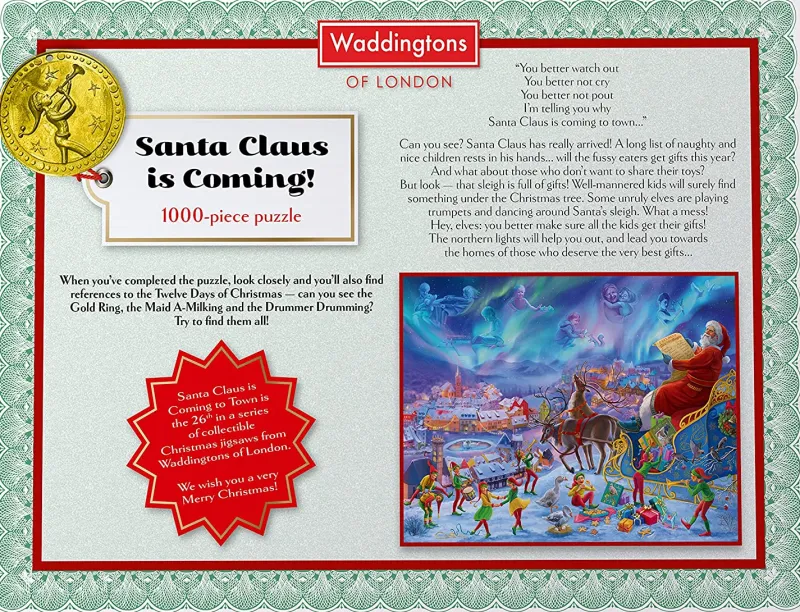 Waddingtons - Santa Clause is Coming? 2021 - 1000 Piece Jigsaw Puzzle Online