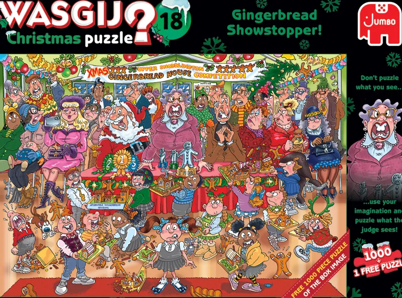 Wasgij - Christmas 18 Gingerbread Showstopper - 2 x 1000 Piece Jigsaw Puzzles Hot