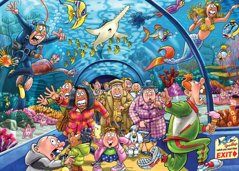 Wasgij - Original 43 - Aquarium Antics - 1000 Piece Jigsaw Puzzle New