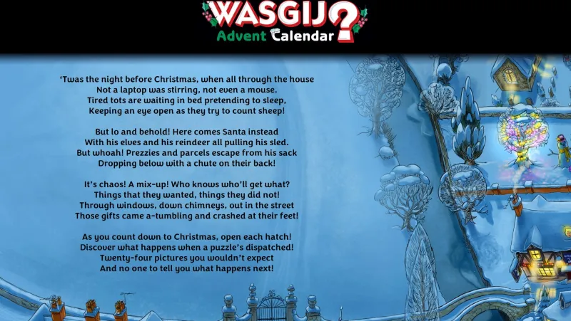Wasgij Advent Calendar - Look out Below! - 24 x 54 Piece Jigsaw Puzzles New