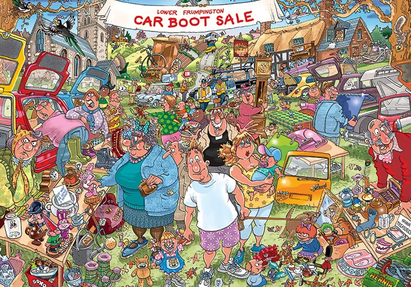 Wasgij Original 35 - Car Boot Capers - 1000 Piece Jigsaw Puzzle Hot