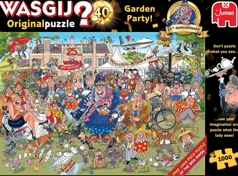 Wasgij Original 40 - 25th Anniversary - The Garden Party - 2 x1000 Piece Jigsaw Puzzle Clearance